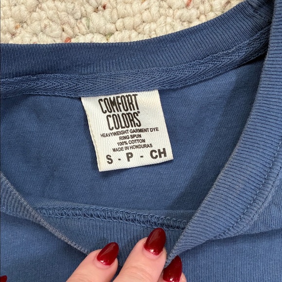 Comfort Colors Classic Coral Blue Unisex Heavyweight Short Sleeve Basic T-Shirt - Picture 5 of 9